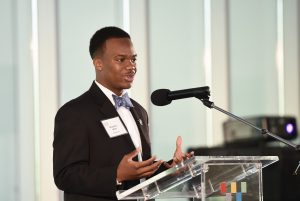 Speaker at the podium during The Woodruff Arts Center Education Luncheon